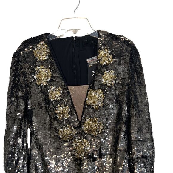 X By NBD Bryson Embellished Mini Dress in Pewter & Gold - Picture 5 of 10